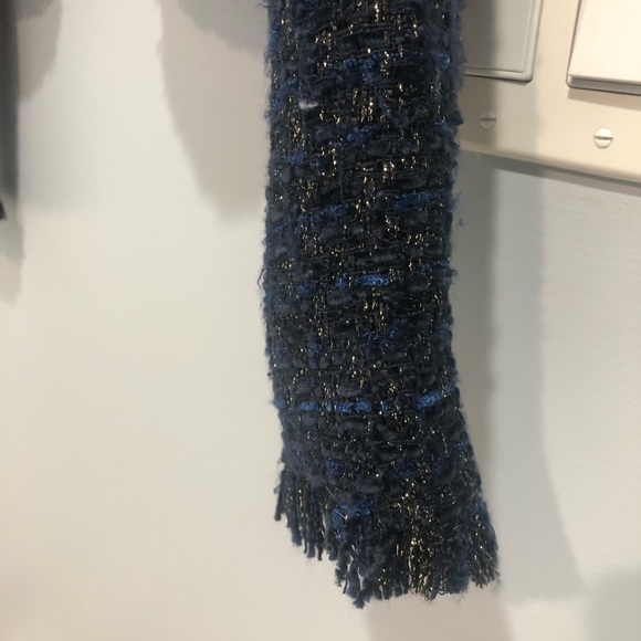 NWT Christian Lacroix blue tweed cropped open ladies jacket blazer size Small - Picture 4 of 9